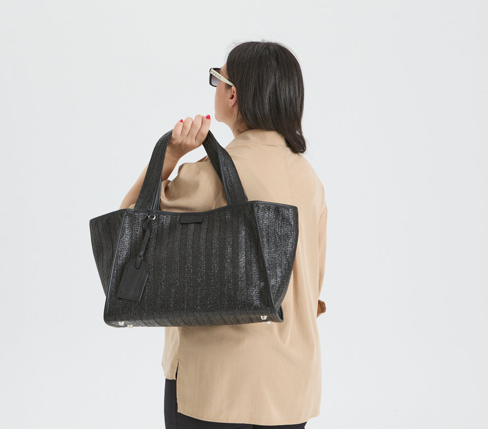 Holly Tote Straw Black