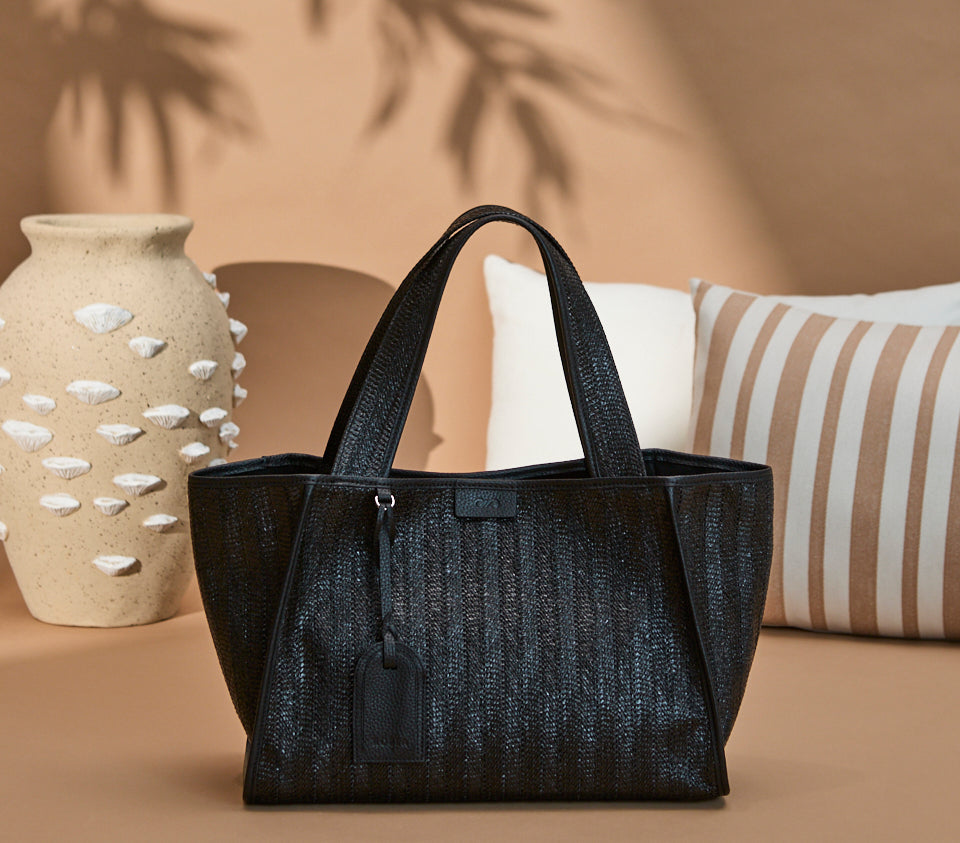 Holly Tote Straw Black