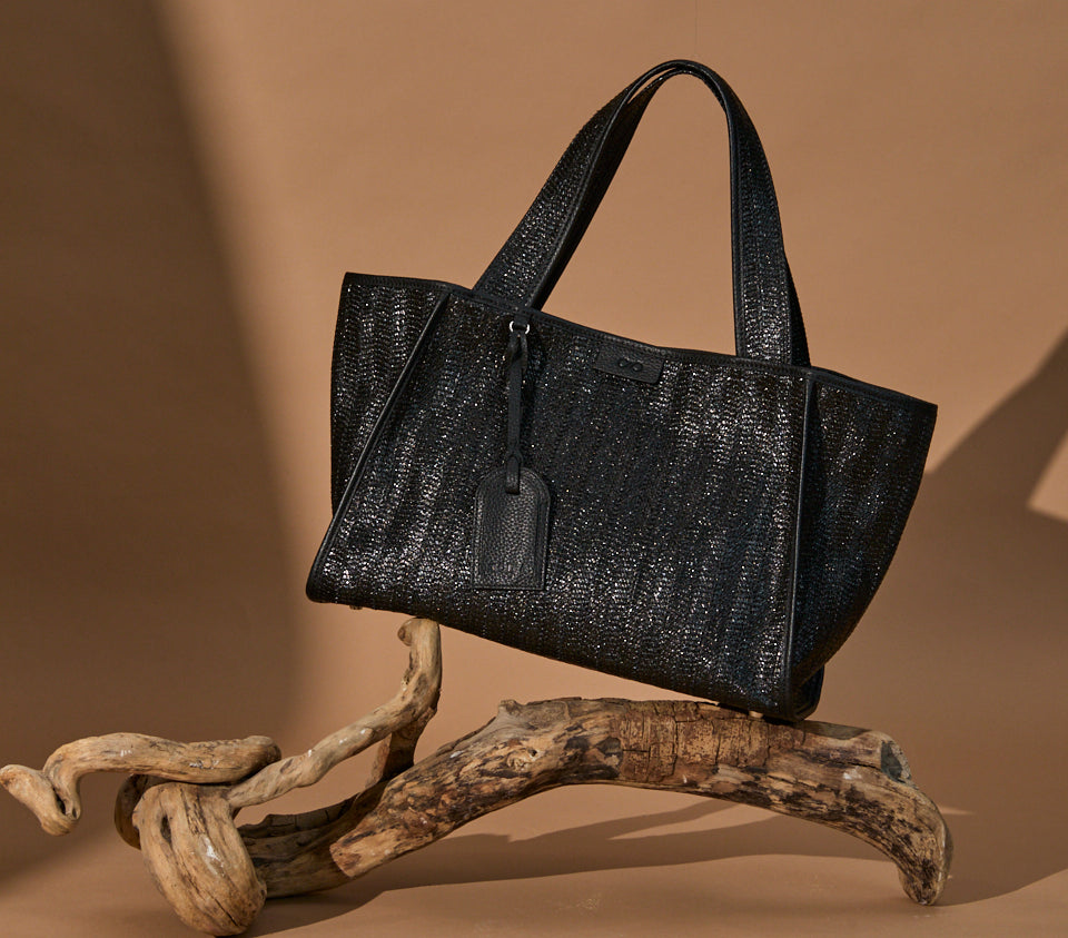Holly Tote Straw Black